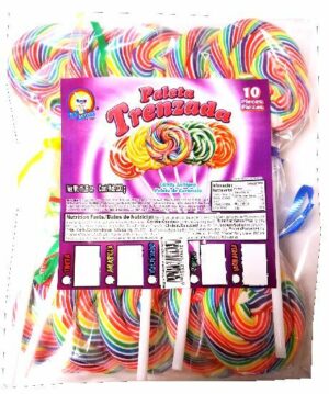 PALETA TRENZADA ARCO IRIS 10PC