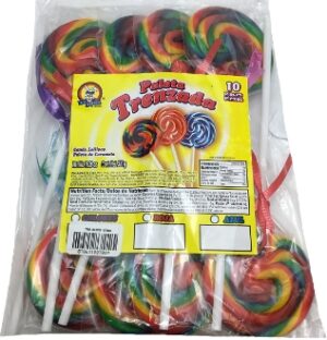 PALETA TRENZADA MULTICOLOR 10CT