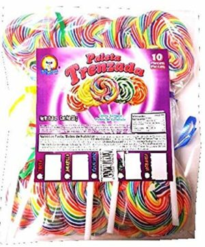 PALETA TRENZADA - ARCO IRIS 10PCS