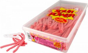 sour power PINK LEMONADE STRAWS TUB CON PISTAS