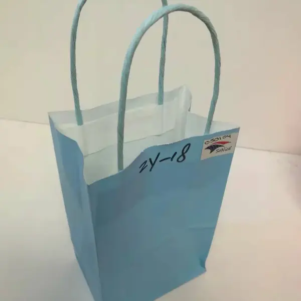 PAPER BAG W/HANDLE 12CT 8x10 LIGHT BLUE