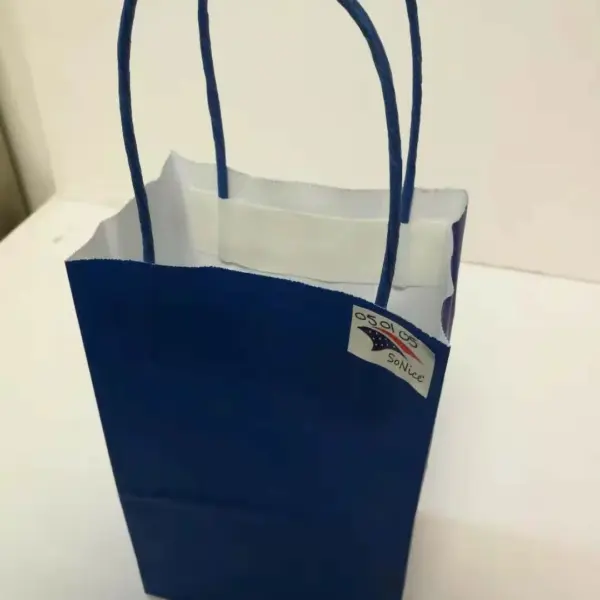 PAPER BAG W/HANDLE 12CT 8x10 ROYAL BLUE