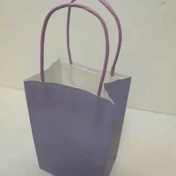 PAPER BAG W/HANDLE 12CT 8X10 LAVENDER