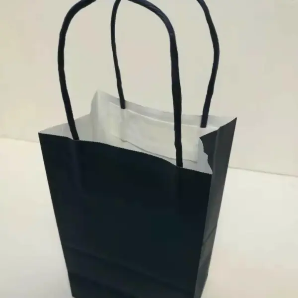 PAPER BAG W/HANDLE 12CT 8x10 NAVY BLUE