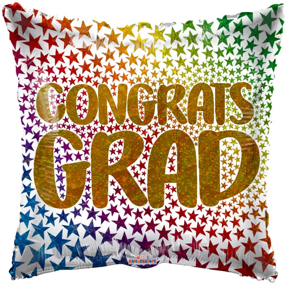 18″ GRAD FULL OF STARS HOLOGRAPHIC FOIL BALLOON 18" GRAD FULL OF STARS HOLOGRAPHIC FOIL BALLOON - Image 1